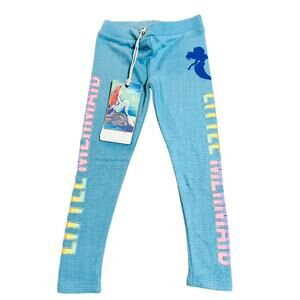 NWT Chaser x Disney Little Mermaid Blue Toddler Girl Pants Size 2 Stretch Cotton